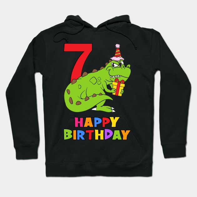 7th Birthday Party 7 Year Old Seven Years Hoodie by KidsBirthdayPartyShirts